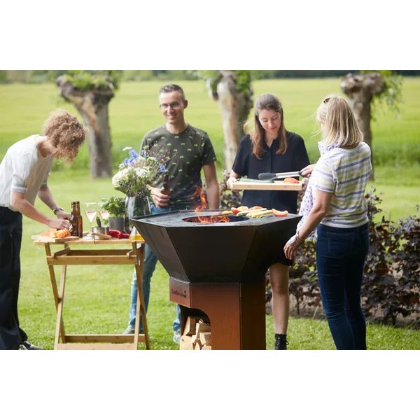 Barbecook Nestor Original houtbarbecue uit corten staal 92x92x101cm