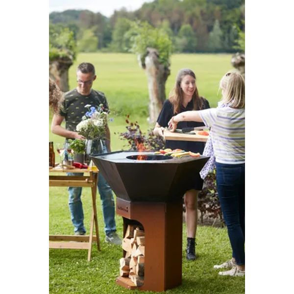 Barbecook Nestor Original houtbarbecue uit corten staal 92x92x101cm