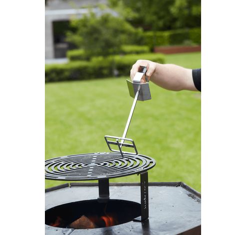 Lève-grille pour barbecue en acier inoxydable et bois FSC 100%.  Barbecook