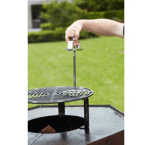 Lève-grille pour barbecue en acier inoxydable et bois FSC 100%.  Barbecook