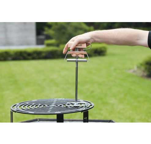 Lève-grille pour barbecue en acier inoxydable et bois FSC 100%.  Barbecook