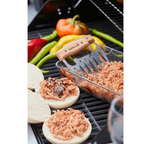 set de 2 pinces à viande en acier inoxydable et bois FSC 100%.  Barbecook