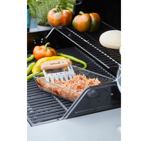 set de 2 pinces à viande en acier inoxydable et bois FSC 100%.  Barbecook