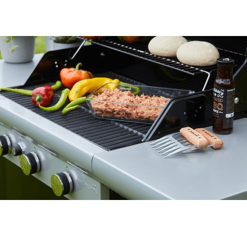 set de 2 pinces à viande en acier inoxydable et bois FSC 100%.  Barbecook