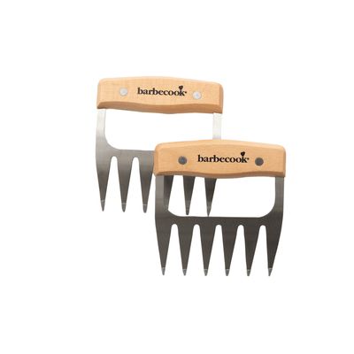 set van 2 Meat Claws uit roestvrij staal en hout FSC 100% 