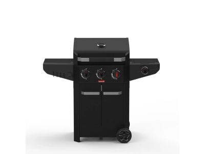 Luca 312 Barbecue à gaz avec armoire et réchaud latéral noire 133.4x60.3x112.3cm