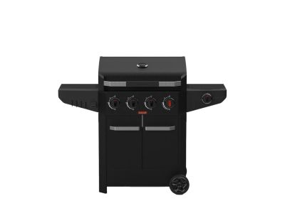 Luca 412 Barbecue à gaz avec armoire et réchaud latéral noire 145.4x60.3x112.3cm