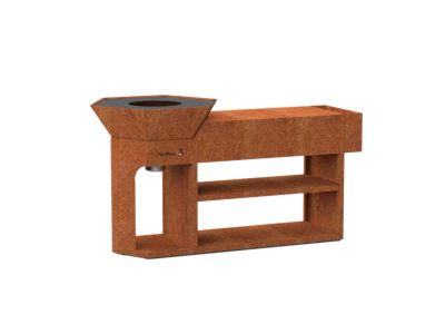 Nestor Island uit cortenstaal 190x55x100cm