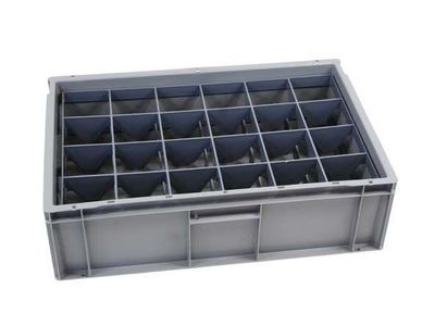 Opbergbak Vr 24 Glazen 600x400x175mm Gla Zen 160mm-vakje 80x80mm