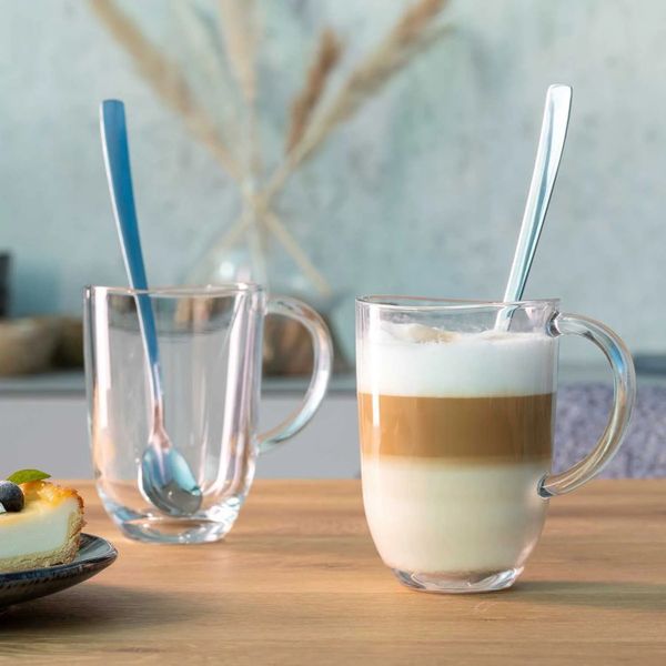 Leonardo Napoli Latte Macchiato glas 380ml set van 2 + 2 lepels