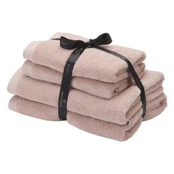 Aquanova Rio Handdoek bundel GOTS KATOEN 2x 50x100 + 2x 67x130 cm Dusty pink 