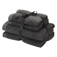 Rio Handdoek bundel GOTS KATOEN 2x 50x100 + 2x 67x130 cm Dark grey 