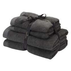 Aquanova Rio Handdoek bundel GOTS KATOEN 2x 50x100 + 2x 67x130 cm Dark grey