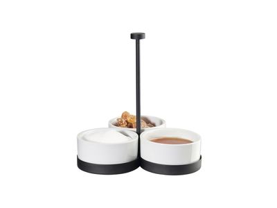à table ligne noire cabaret black, with 3 porcelain bowls