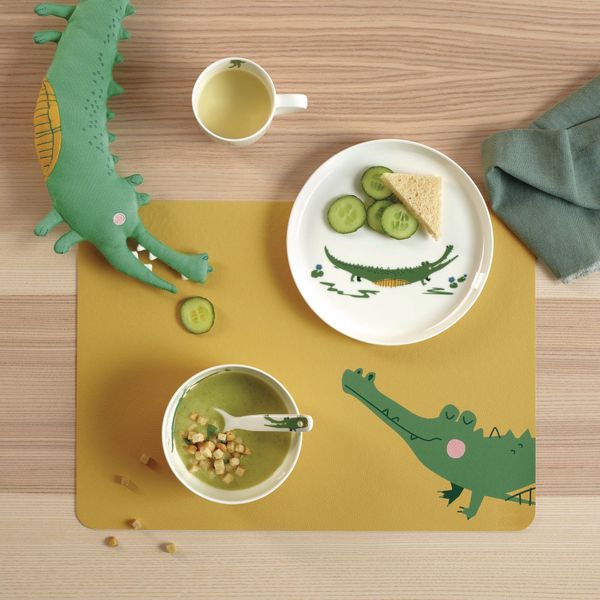 Asa Kids Placemat lederlook 46x33cm Croco Crocodile