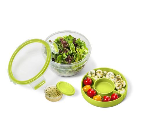 CLIP&GO Salad Bowl met 2 compartimenten XL 2,6L   Emsa