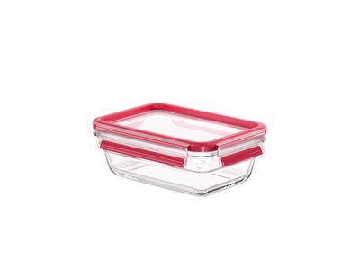 Clip&Close bewaardoos glas Rechthoekig 0,85L rood