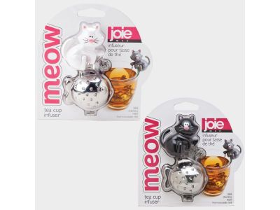 Meow thee infuser uit rvs kat zwart of wit 9x6x4.5cm