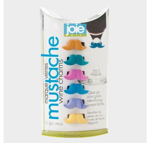 set de 6 marqueurs de verre moustache  JOIE