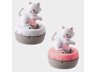 Meow kookwekker tot 1 uur kat wit of roze
