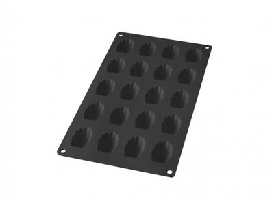 Bakvorm uit silicone voor 20 madeleines zwart 4.2x2.9x1.1cm