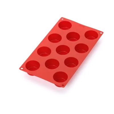 Moule en silicone pour 11 muffins rouge ø 5.3cm H 3cm  Lékué