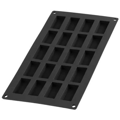 Moule en silicone pour 20 financiers noir 8.5x4.3x1.2cm  Lékué