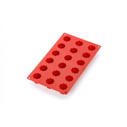 Bakvorm uit silicone voor 18 mini cannelés bordelais rood Ø 3.2cm H 2.8cm 