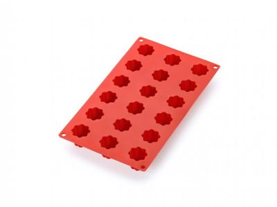 Bakvorm uit silicone voor 18 mini cannelés bordelais rood Ø 3.2cm H 2.8cm
