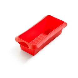 Rechthoekige cakevorm uit silicone rood 24x10x6.8cm 