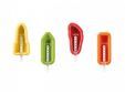 Set van 4 ijsjesvormen - potlood, voet, raket en twister 5.6x11.5x2.6cm