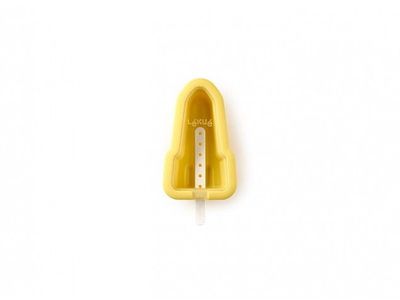 ijsjesvorm uit silicone en kunststof geel - raket 5.6x11.5x2.6cm