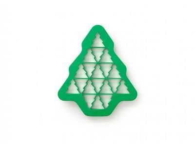 Utsteekvorm uit kunststof voor 19 kerstbomen groen 23.5x27x1.5cm