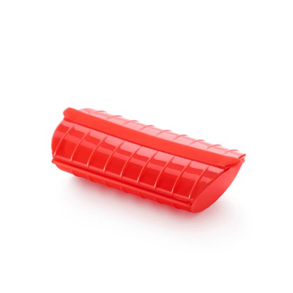 Lékué Magnetron stomer voor 1-2 personen uit silicone rood 24x12.4x5cm