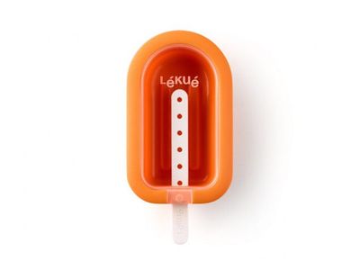 ijsjesvorm uit silicone en kunststof oranje 16.5x7.5x2.6cm