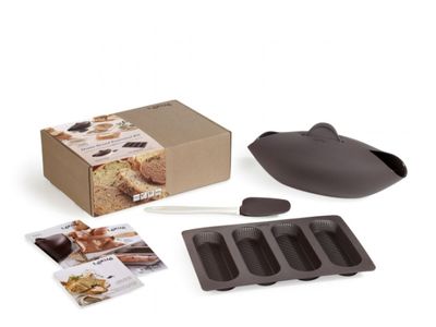 4-delige broodbak set voor 4 stokbroden uit silicone