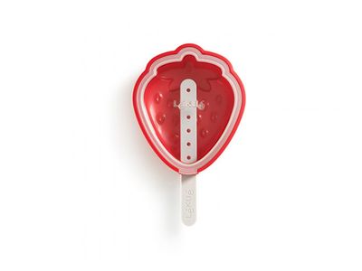 ijsjesvorm uit silicone en kunststof aardbei 15.4x9.3x3.2cm