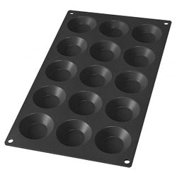 Bakvorm uit silicone voor 15 mini taartjes zwart Ø 5cm H 1.7cm 