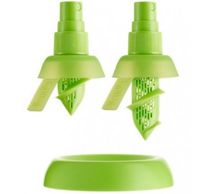 Set van 2 citrussprays voor limoen en citroen groen Ø 4.3cm H 7.5cm en H 9.5cm 