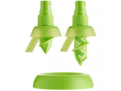 Set van 2 citrussprays voor limoen en citroen groen Ø 4.3cm H 7.5cm en H 9.5cm