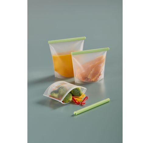 Set van 3 herbruikbare vershoudzakken uit silicone 500ml, 1L en 1.5L  Lékué