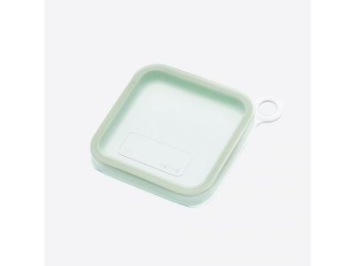 Sandwich lunchbox uit silicone en kunststof groen 18.1x18.1x4.6cm