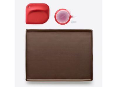 Roll cake set met Decomax deegspuit, spatel en bakmat uit silicone 40x30x1.2cm