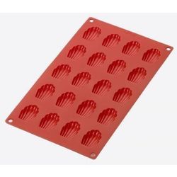 Lékué Moule en silicone pour 20 madeleines rouge 4.2x2.9x1.1cm 