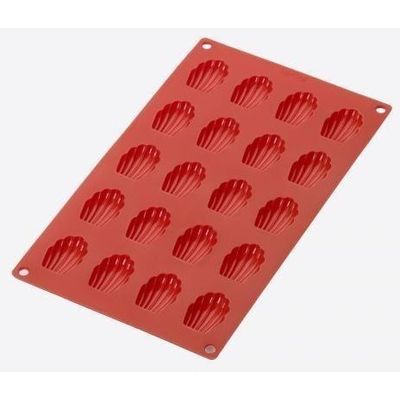 Moule en silicone pour 20 madeleines rouge 4.2x2.9x1.1cm  Lékué