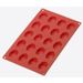 Bakvorm uit silicone voor 20 madeleines rood 4.2x2.9x1.1cm 