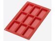 Bakvorm uit silicone voor 9 financiers rood 8.5x4.3x1.2cm