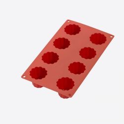 Lékué Moule en silicone pour 8 cannelés bordelais rouge Ø 5.4cm H 4.8cm 