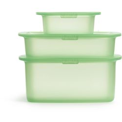 Set van 3 voorraaddozen uit silicone groen 200ml, 500ml & 1L 