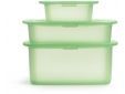 Set van 3 voorraaddozen uit silicone groen 200ml, 500ml & 1L